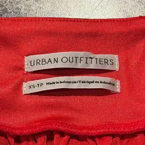 Urban Outfitters Babydoll Dress Y2K Empire Waist Romantic Boho Flowy Midi Red XS thumbnail 4