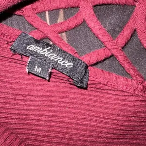 Ambiance Ribbed Crisscross Back Mini Dress - Burgundy thumbnail 3