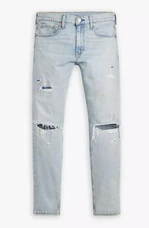 Levi’s 512 slim taper fit light blue distressed jeans thumbnail 1