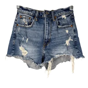 Abercrombie & Fitch Mom Shorts‎ High Rise Distressed Frayed Denim 00 thumbnail 1