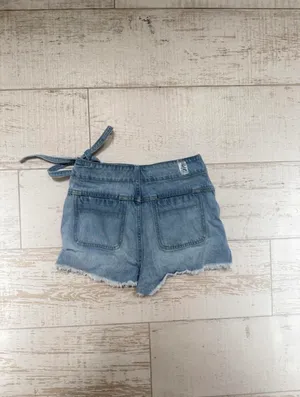 Altar'd State blue denim skirt with tie waist thumbnail 3