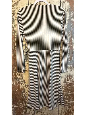 H&M Long Sleeve Striped Black White Women's Dress, size Medium thumbnail 4