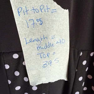 Frank Lyman Design Y2K K-pop Black and pale pink Polka Dot Midi swing Dress 6 thumbnail 6