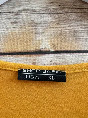 Shop Basic USA Dress Women’s Size XL Gold Mini Long Sleeve V-Neck NWOT thumbnail 4