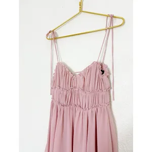 Anthropologie O.P.T Gigi Midi Dress Size Medium Pink Open Back Chiffon Wedding thumbnail 8