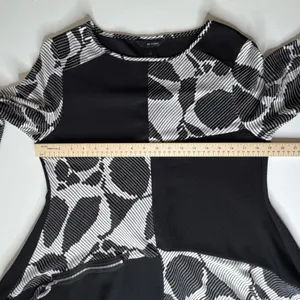 Ali Miles Abstract‎ Geometric Tunic Top Medium Artsy Zipper Detail Stretch Boho thumbnail 9