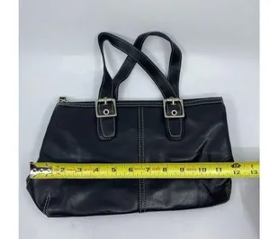 Coach Black Medium Leather Handbag thumbnail 5