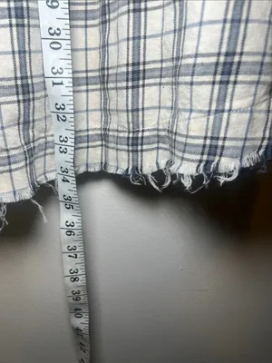 easel White, Blue, & Black Plaid Button-Down Shirt Dress thumbnail 7