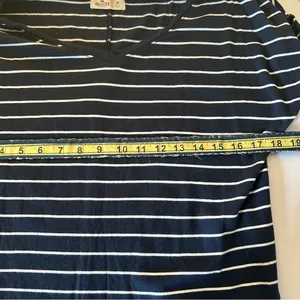 Hollister Navy and White Striped Tee thumbnail 6