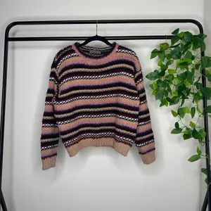 Anthropologie Elsamanda Striped Chunky Knit Alpaca Wool Blend Sweater M Medium thumbnail 2