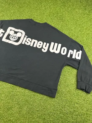 Disney Mouse Black crewneck sweatshirt featuring Minnie Mouse in a rocket ship with stars. thumbnail 6