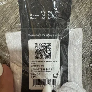 Fabletics the everyday quarter crew socks classic white l/xl thumbnail 5