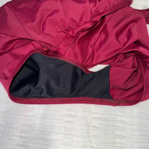 Miraclesuit Rendezvous One Pc‎ Swimsuit Burgundy Mesh High Neck Tummy Control thumbnail 13