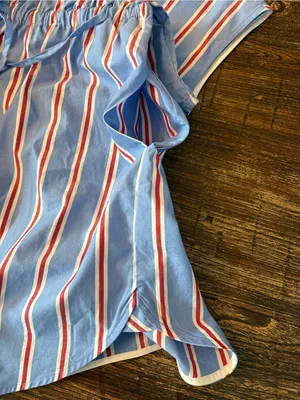 J.Crew Sleeveless Shirtdress Womens 8 Blue Red Striped NWT CW436 Drawstring thumbnail 11