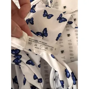 Butterfly Print Bikini Set Women’s Swimwear – Size S – White & Blue Two Piece thumbnail 5