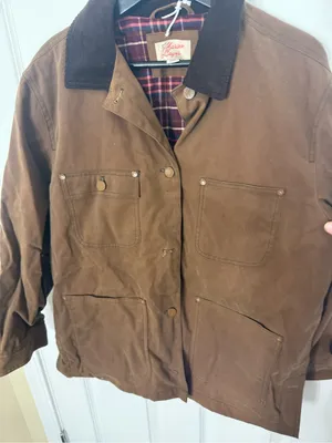 Marine Layer Riley Cotton Barn Jacket in Brown S thumbnail 4