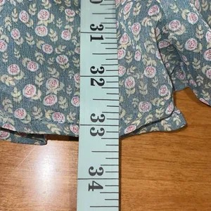 Francesca’s Mi Ami Floral Ruffle Chiffon Cottagecore Prairie Mini Dress Green Me thumbnail 14