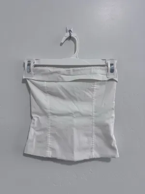 Zara Cream Strapless Crop Top thumbnail 2
