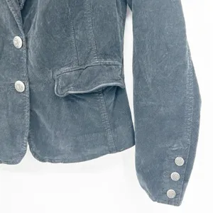 Free People Womens Byron Corduroy Dark Academia Grunge Blazer Jacket Black Small thumbnail 4