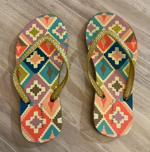 Vera‎ Bradley Flip Flops HACIENDA DIAMONDS Thong Sandals summer Sz 5 thumbnail 1