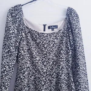 Lulu's Floral Long Sleeve Square Neckline Mini Dress thumbnail 3