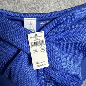 Aerie Large‎ High Cut Cheeky Swim Bikini Bottom Blue Summer NWT Bathing Suit thumbnail 2