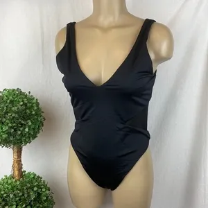 BuffBunny Black 1 Piece Bodysuit 1 Piece Swim Bathing Suit L thumbnail 2