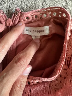 Dusty Rose Lace Blu Pepper Dress thumbnail 2