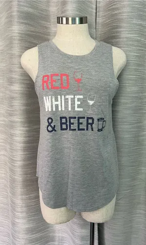 Grayson Threads Gray 'Red White & Beer' Muscle Tee thumbnail 1