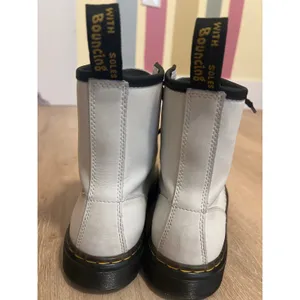 Dr. Martens White Leather Zavala Combat Boots Women's 7 Men's 6 thumbnail 7