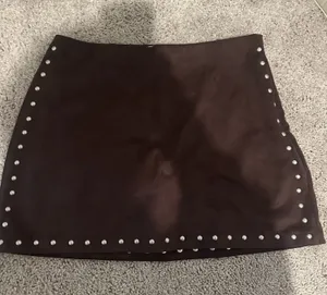 Abercombie brown suede studded skirt with shorts thumbnail 1