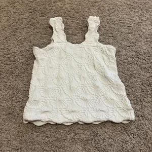 Aura White Flower Tank Top thumbnail 3