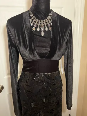 Venus Sexy black evening wedding guest dress thumbnail 2