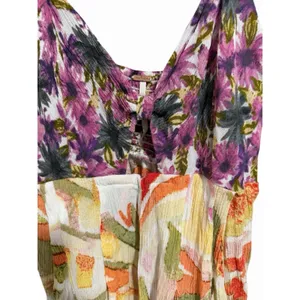 Free People‎ Rows of Flowers One-Piece Spaghetti Strap Romper Women's Size XS thumbnail 7