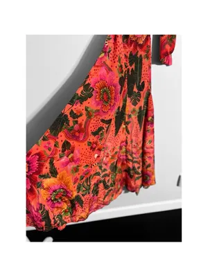 Farm Rio Blooming Gardens Tropical Island Vacation Maxi Dress thumbnail 7