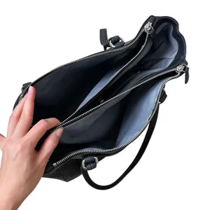 Coach | Vintage Black Peyton Leather Jordan Double-Zip Carryall Tote Purse Bag thumbnail 9