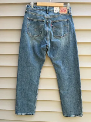 Levi's 501 Relaxed Jeans in Light Blue with Stud Accents thumbnail 2