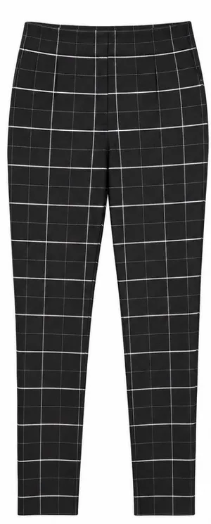 Calvin Klein Black Windowpane Plaid Slim Ankle Pants Size 8 Career Office thumbnail 1