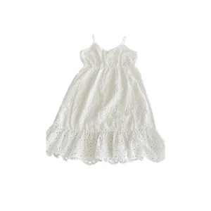 Japna White Cotton Eyelet Smocked Maxi Sundress - Boho Cottagecore size S thumbnail 8