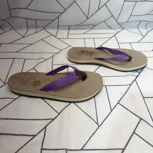 Naot Thong Sandals Size 41 Purple Woven Strap Suede Footbed Flip Flops‎ thumbnail 2