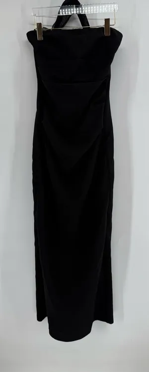 Babyboo black maxi dress with mesh scarf accent size medium thumbnail 1