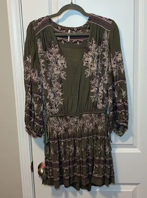 Free People Moonlight Drive Green Tunic Dress thumbnail 4