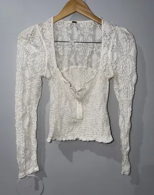 FREE PEOPLE Confection Top In White Sz XS F‎ thumbnail 1