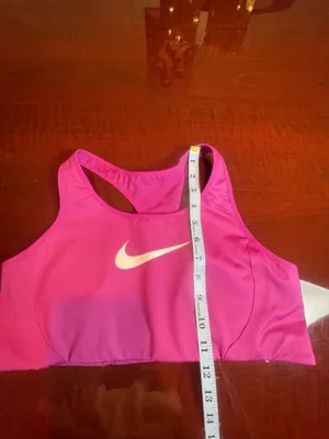 Nike Dri-FIT Magenta Pink Swoosh Sports Bra XL Extra Large Racerback Athleisure thumbnail 9