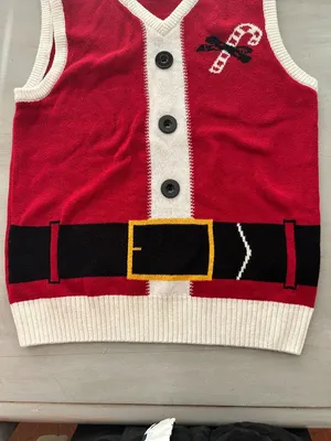 Santa Ugly Christmas Sweater Vest Women Size Small Tacky Christmas Santa Costume thumbnail 5