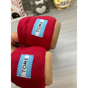 Toms Womens Alpargata Red Canvas Slip On‎ Flats thumbnail 10