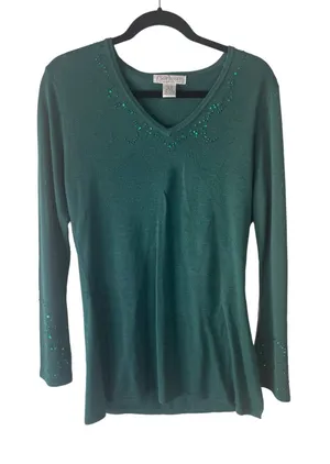 Diane Von Furstenberg Vtg Small 100% Silk Sequin Top Fairy Fitted‎ Elena Gilbert thumbnail 1