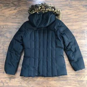 Calvin Klein • Goose Down Puffer Jacket coat black quilted faux fur trim hood thumbnail 9