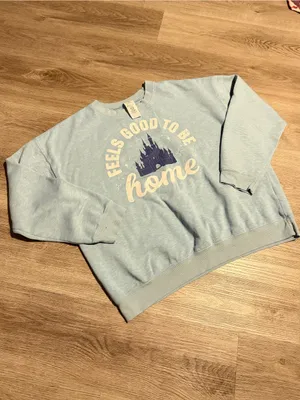 Disney Parks Feels Good to be Home Sweatshirt Blue Castle Fleece Sweater thumbnail 3