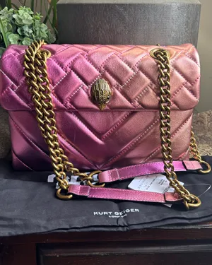 Kurt Geiger Authentic LONDON metallic Quilted 2tone leather gold lock shoulder/Crosby thumbnail 1